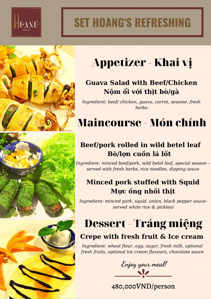 Set Menu – Hoang’s Restaurant!